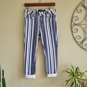 Striped Blue and White Denim Pants Size 5/26